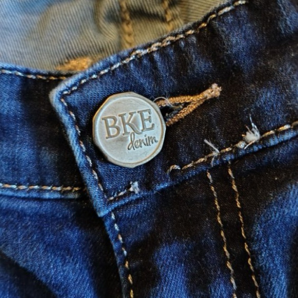 BKE Payton Blue Jeans Women 29x34 Heavy Stitch Low Rise Bootcut Flare Dark Wash - Picture 9 of 14